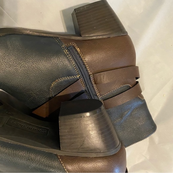 Naturalizer Katrina ladies boots navy blue with brown straps Size 11W NWOT - Picture 5 of 10